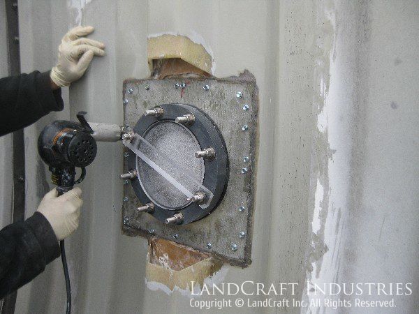 Cooling tower custom window installation