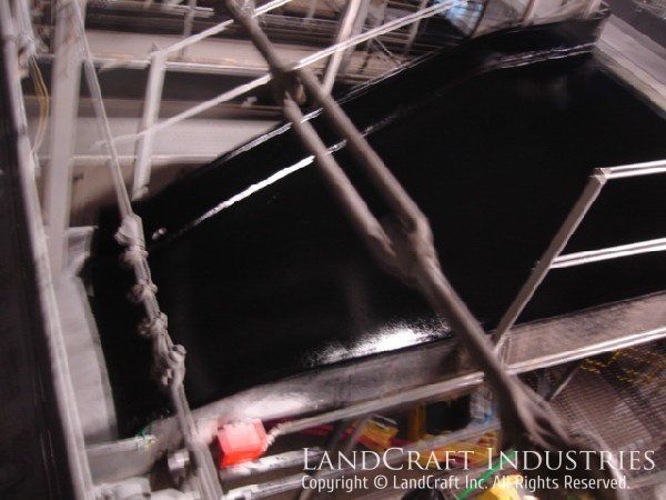 Repaired and refinished fiberglass package chute