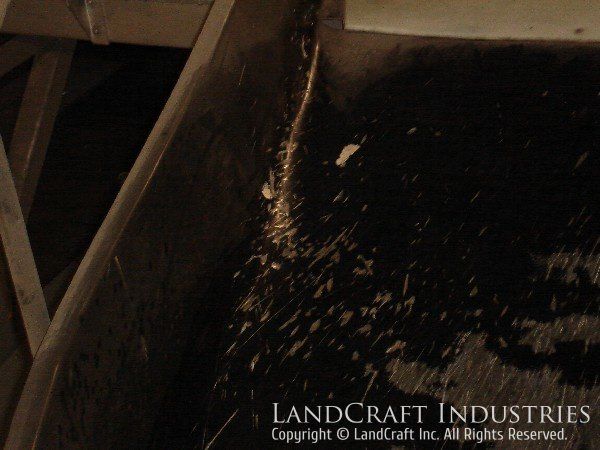 Damaged fiberglass package chute