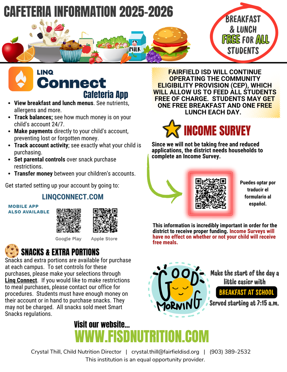 cafeteria information 2025-2026