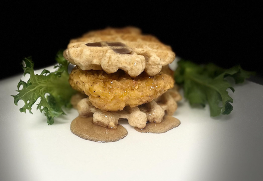 chicken and waffle sandwich