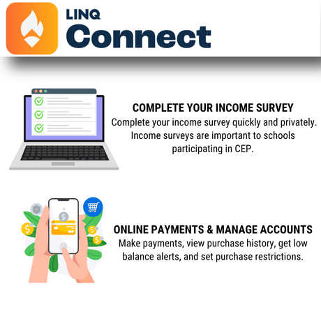 Linq Connect for online payments and income surveys.