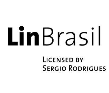 Um logotipo preto e branco para lin brasil licenciado por sergio rodrigues