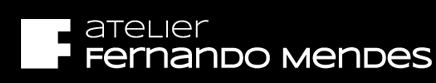 Um logotipo preto e branco para o atelier fernando mendes