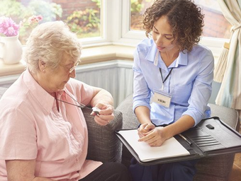 Emergency Fall Button for Senior Woman — Hillsborough, NC — Adorable Senior Living