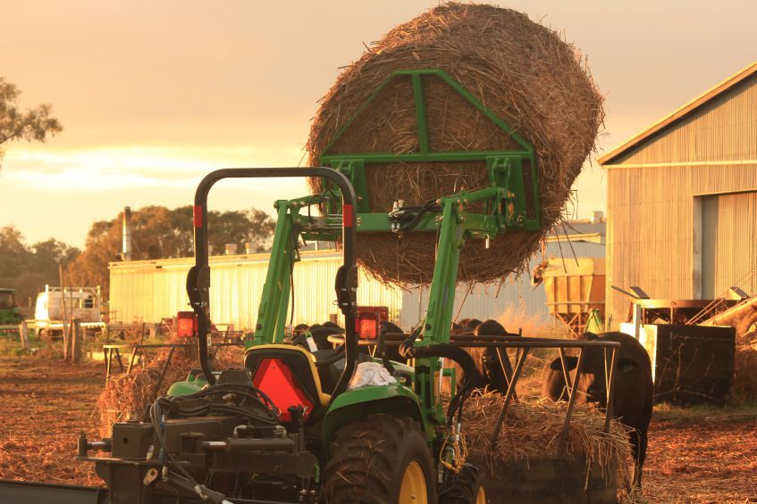 Bale Spike on Tractor