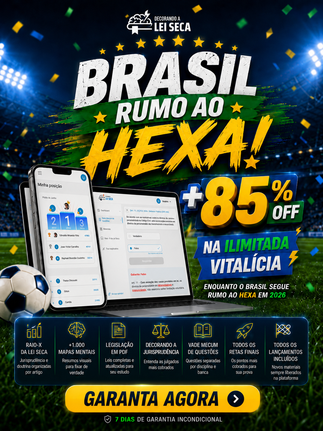 Promoção Ilimitada Vitalícia Decorando a Lei Seca