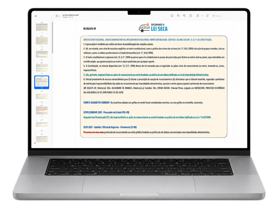 Decorando a Jurisprudência no computador