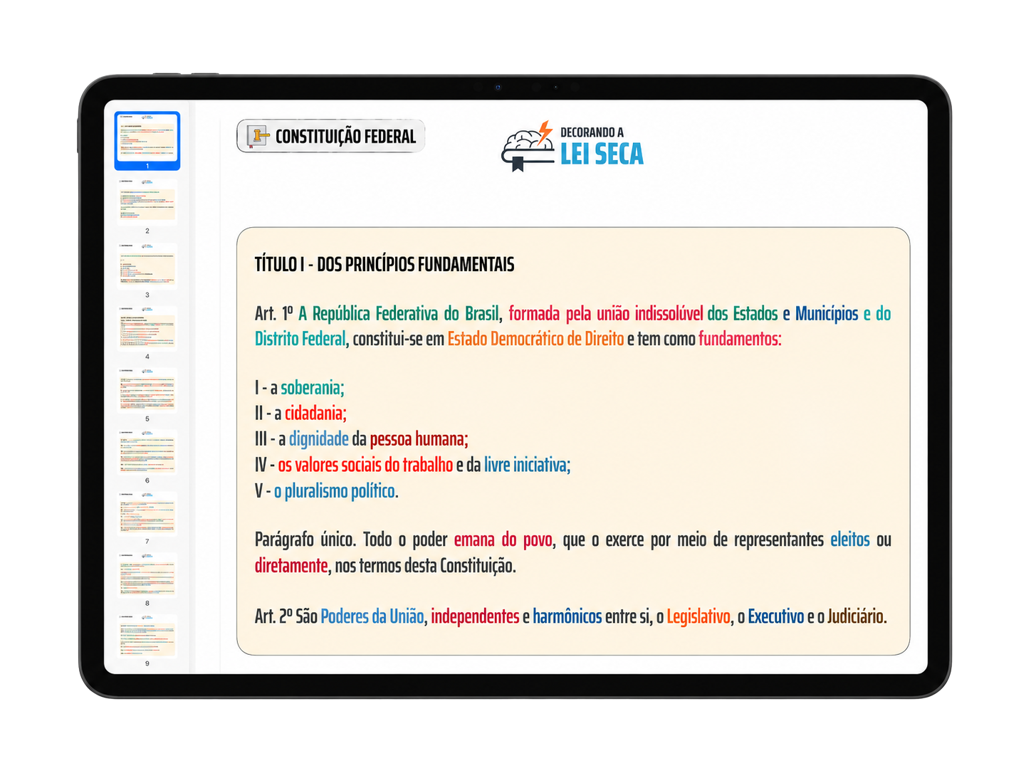 Flash Cards no tablet