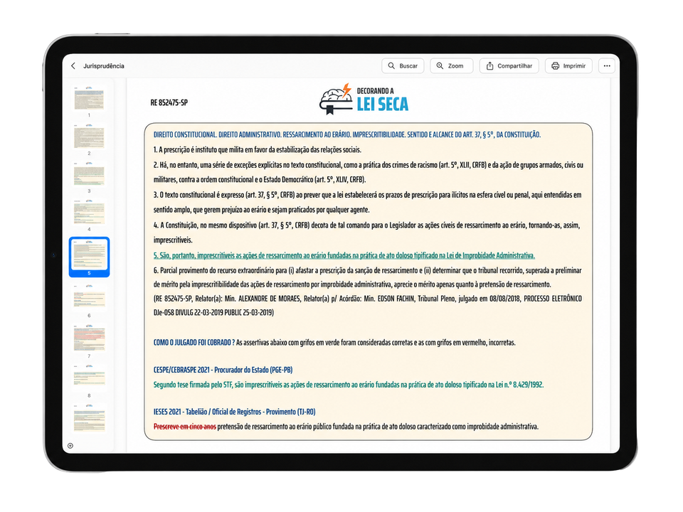 Decorando a Jurisprudência no tablet