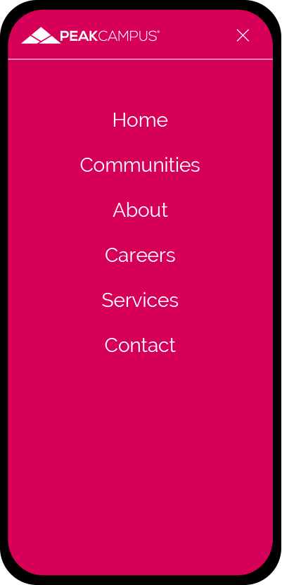 Peak mobile open menu