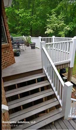 steps leading up to a deck in the mountains
