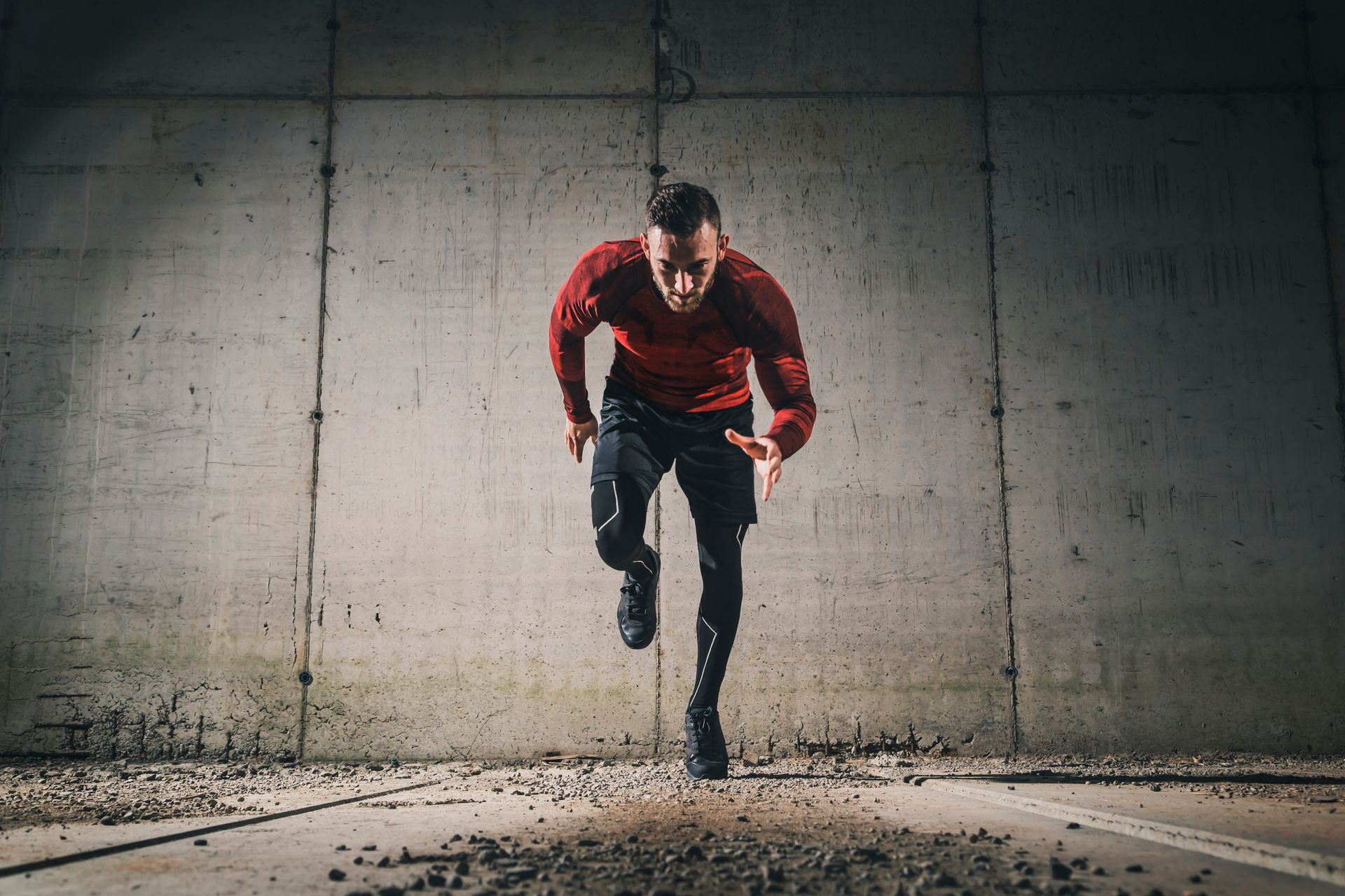 Man starting to sprint