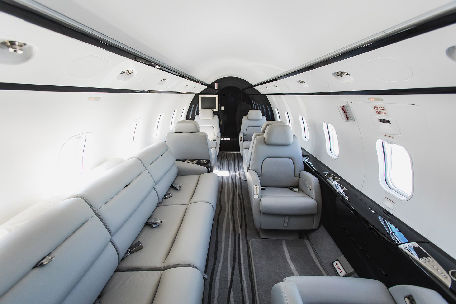 Challenger 300 aircraft interior detailing in Florida