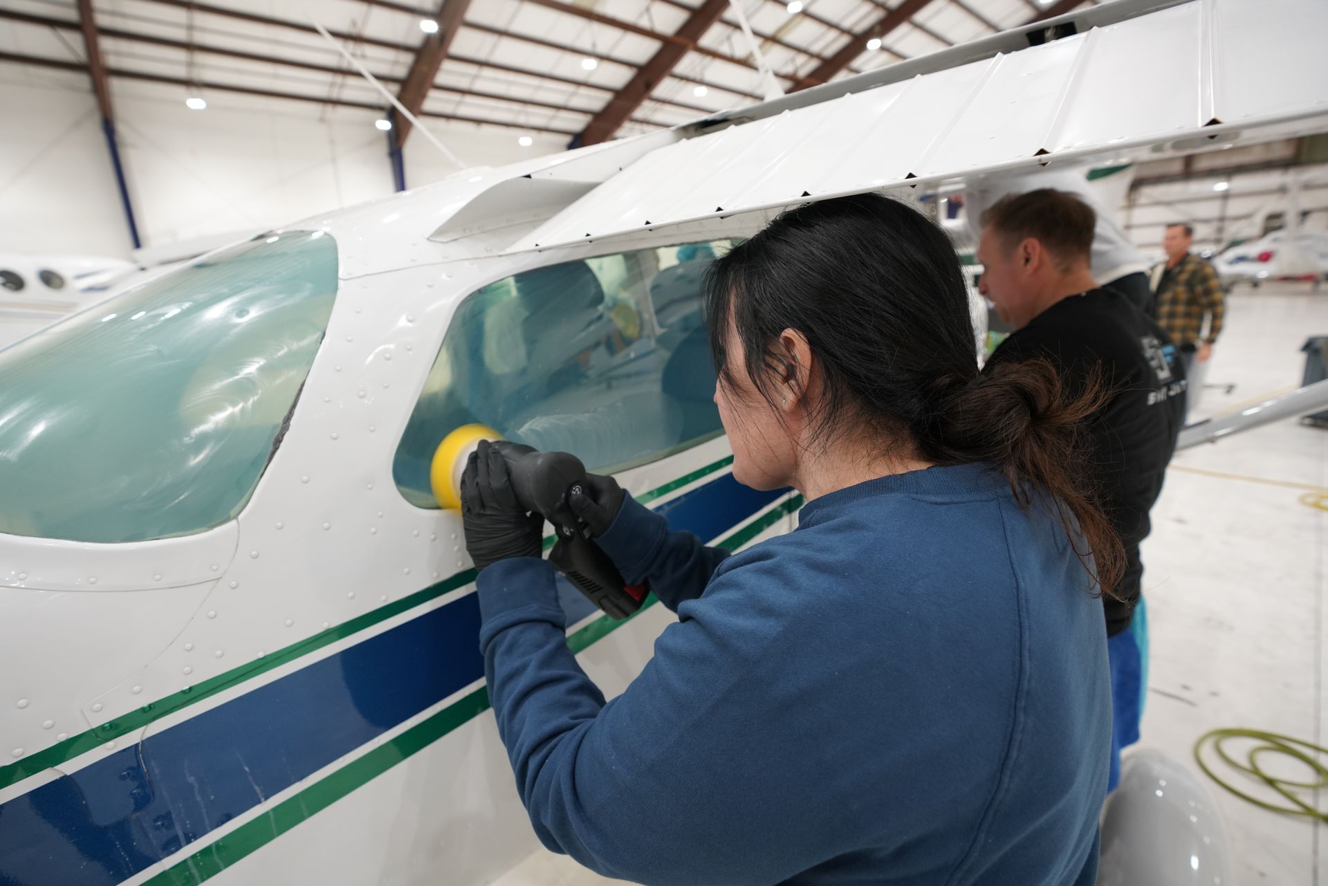 Aircraft paint polishing at St. Augustine Airport (UST)
