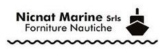 A black and white logo for nicnat marine srls forniture nautiche