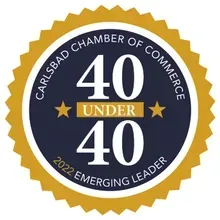 The carlsbad chamber of commerce has named a 40 under 40 emerging leader.