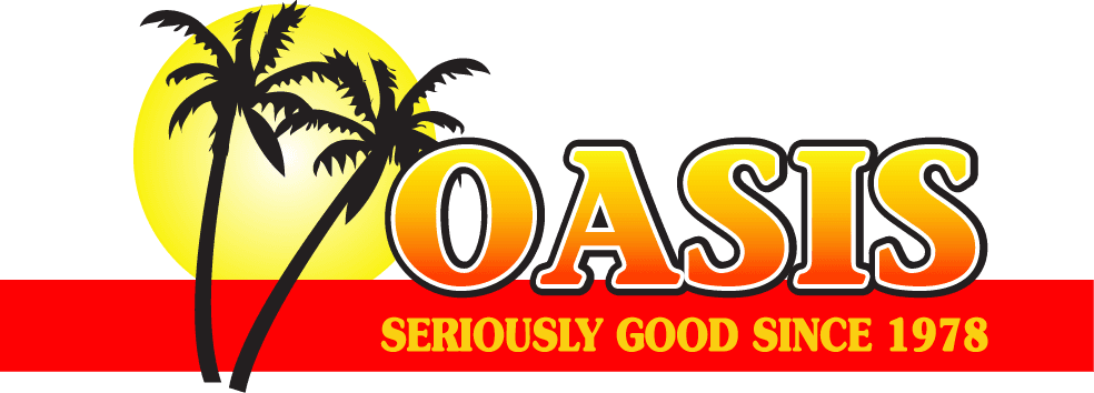 A logo for oasis seriously good since 1978