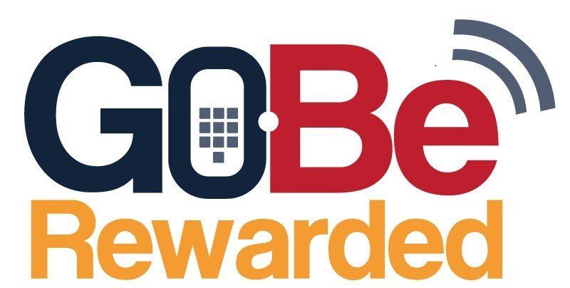 A logo for gobe rewarded is shown on a white background