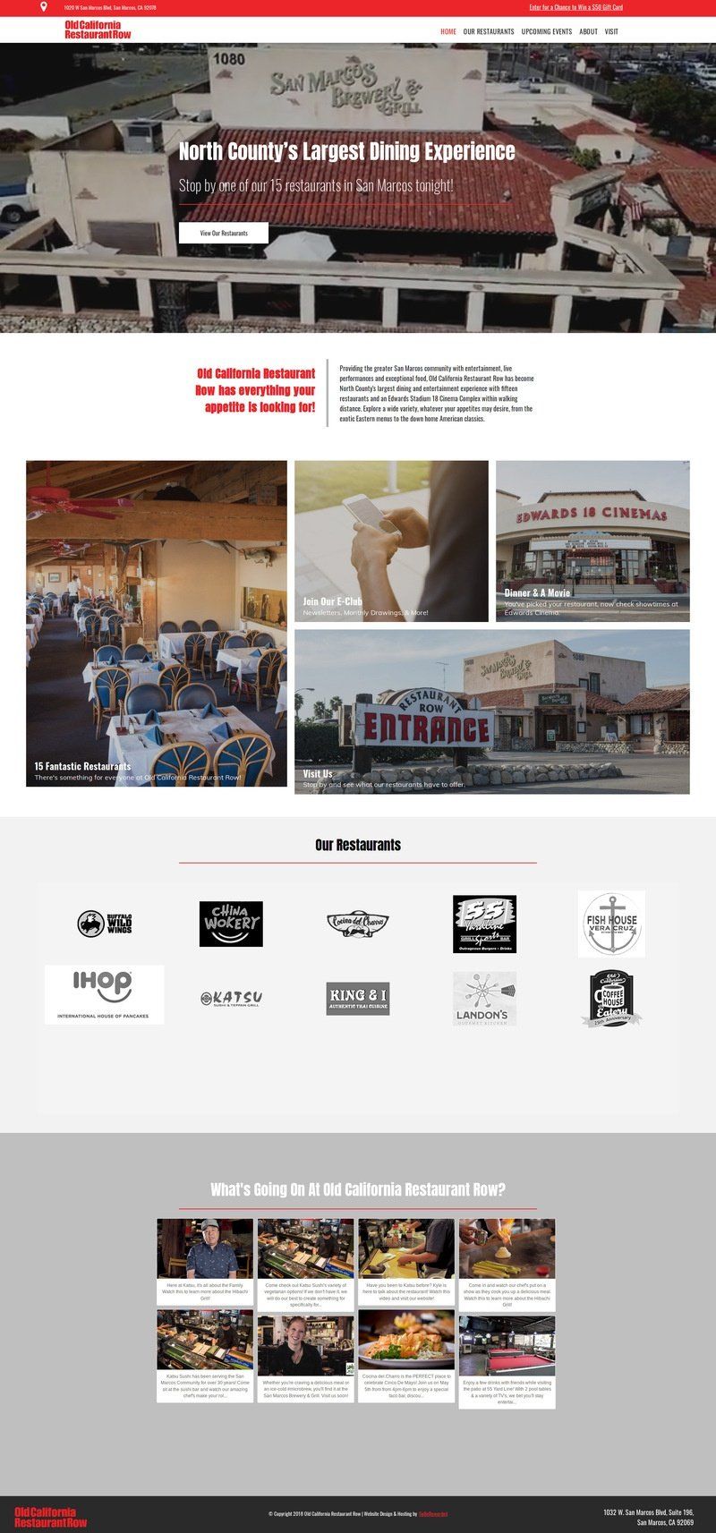 website design old car restaurant row