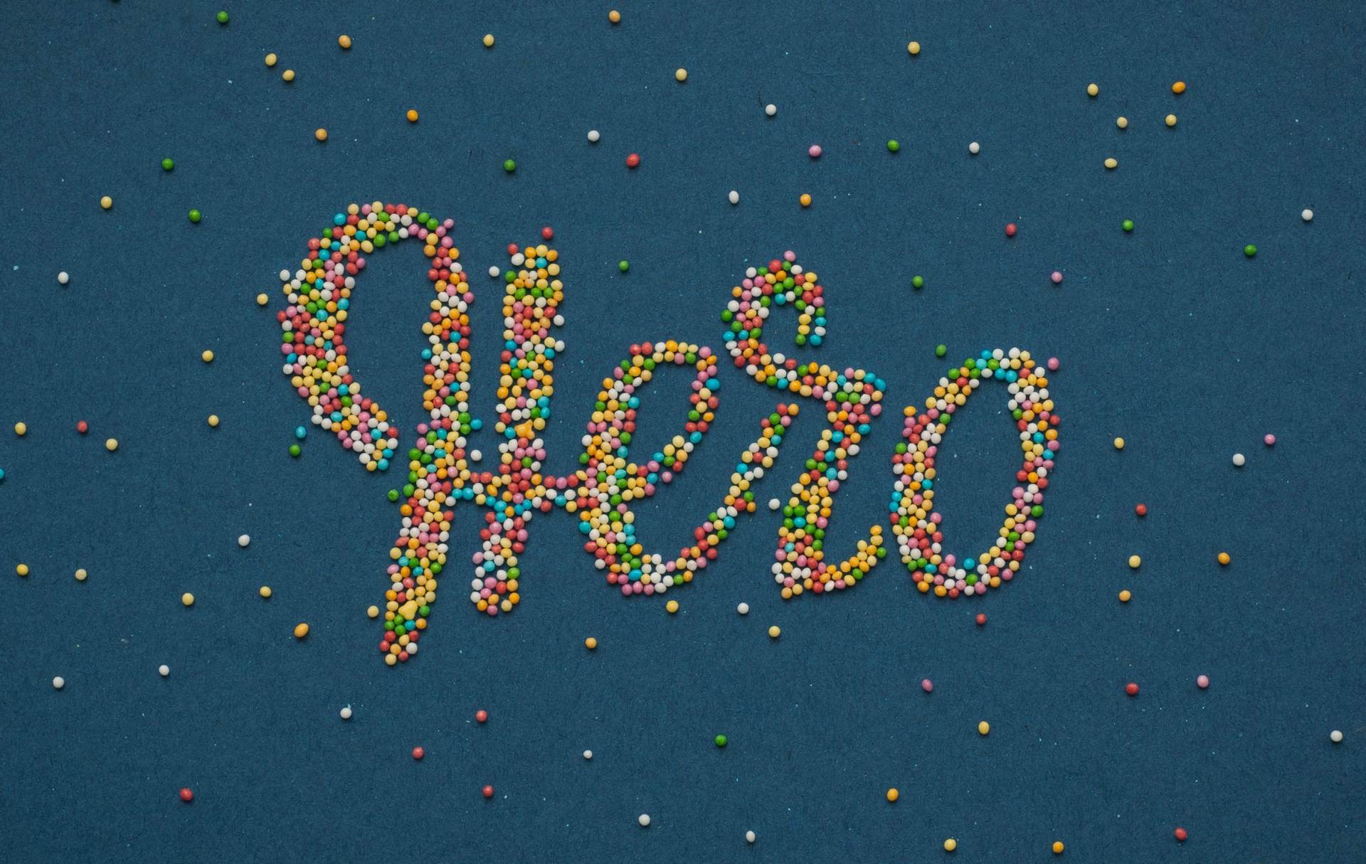 Hero spelled out in coloured balls