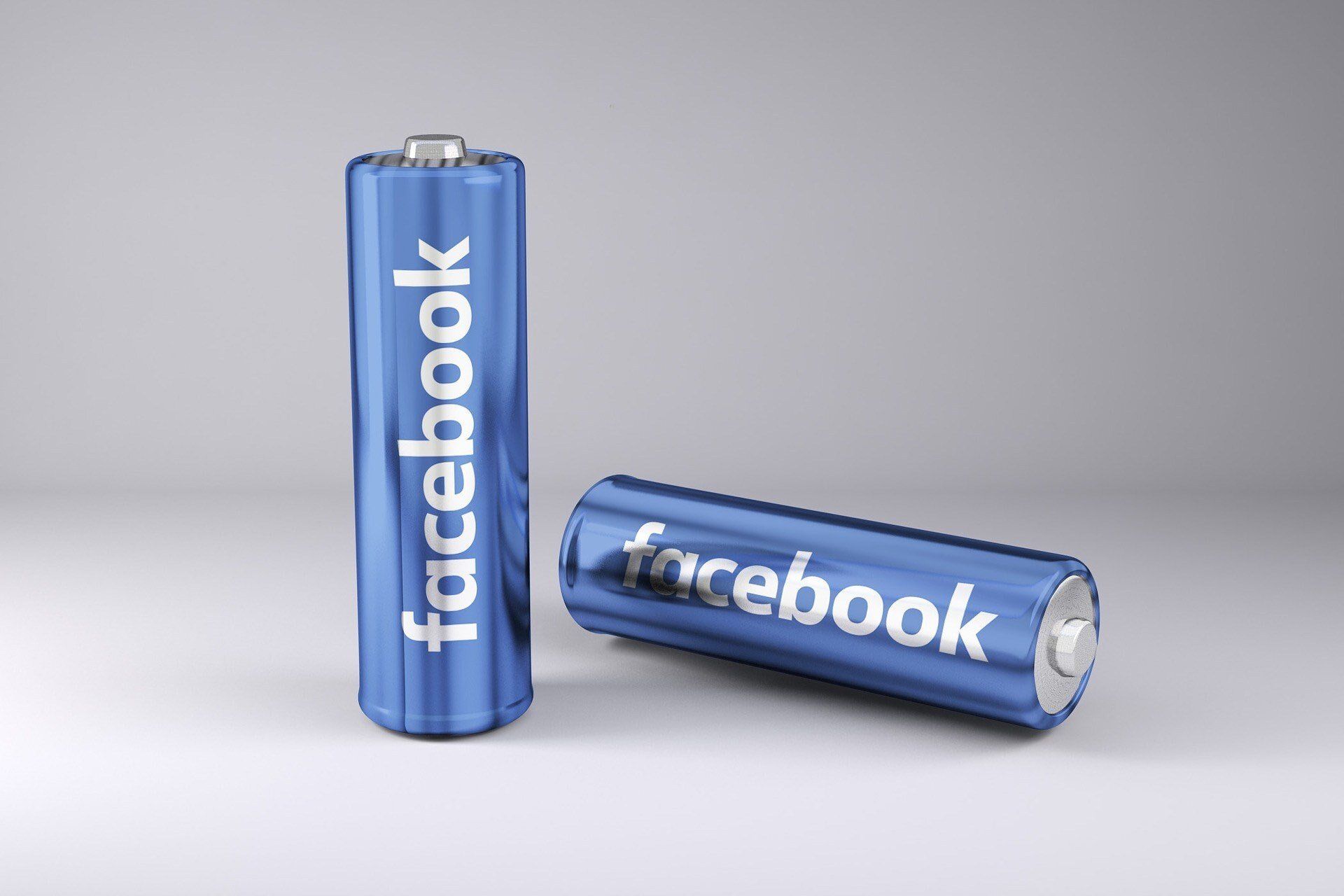 Batteries with facebook on them