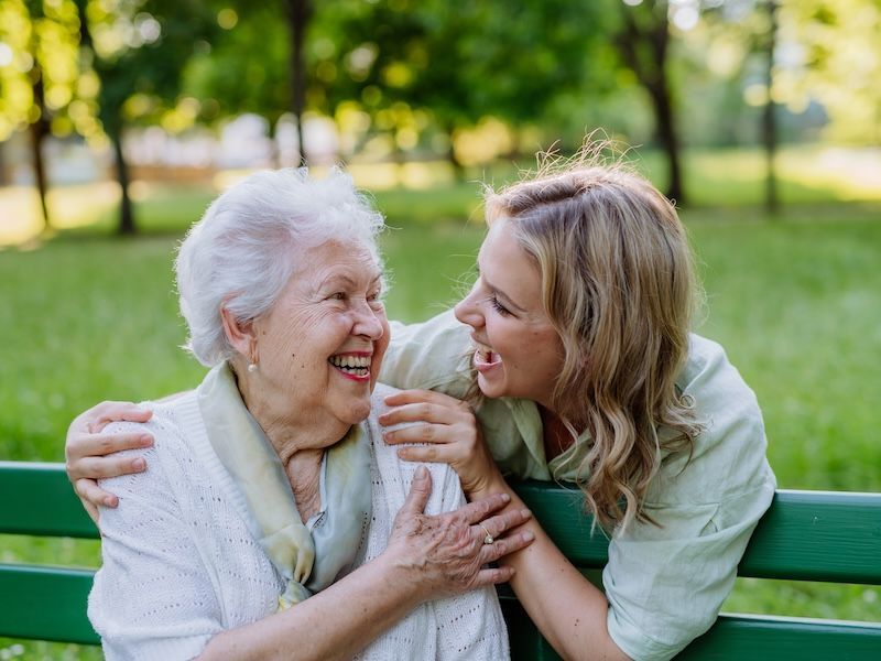 Happy Memory Care resident at Elk Haven