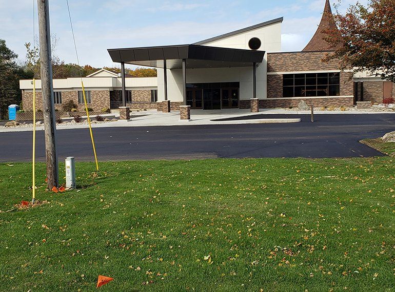 A driveway in Kalamazoo, MI after a residential asphalt paving
