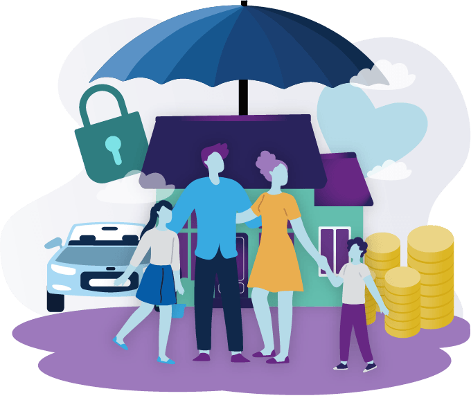 family financial planning and protection illustration