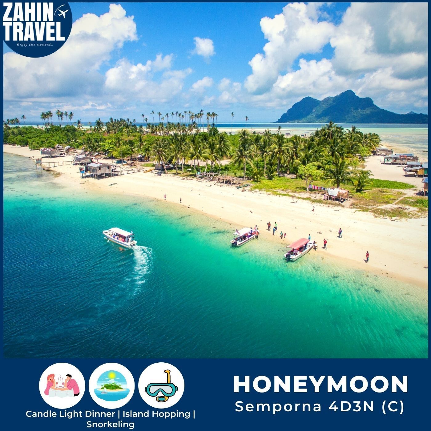 Pakej Honeymoon Semporna 8 Pulau 4 Hari 3 Malam