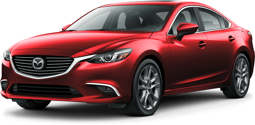 A red mazda 6 is shown on a white background.