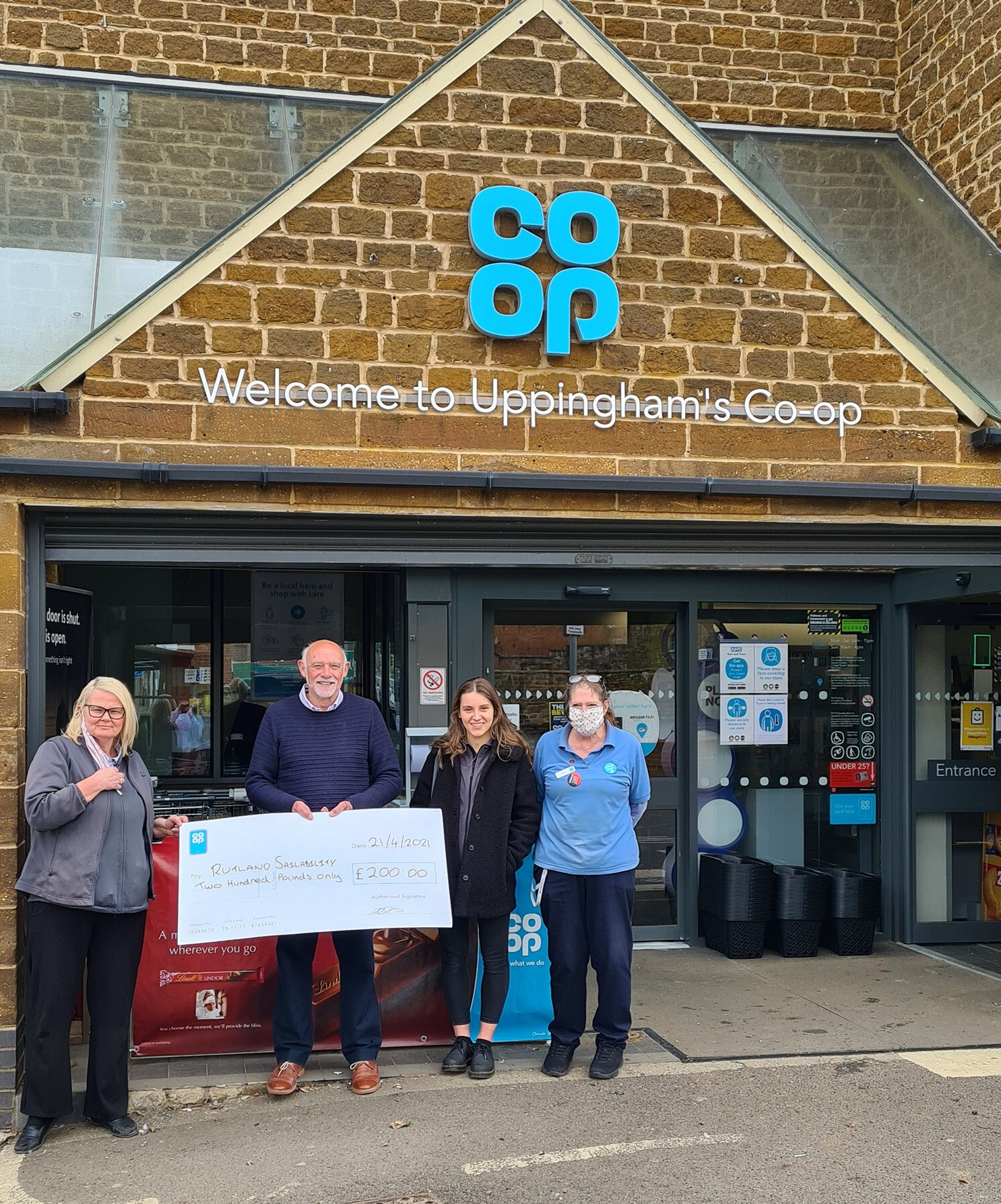 RS are very grateful to receive a donation from Uppingham Co-op