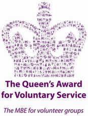 The logo for the Queens Award for Voluntart Service
