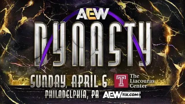 A poster for a wrestling event called aew dynasty