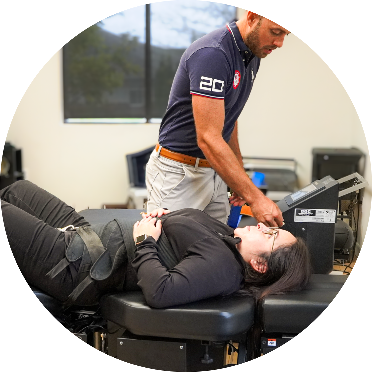 A man is running in a field and smiling.