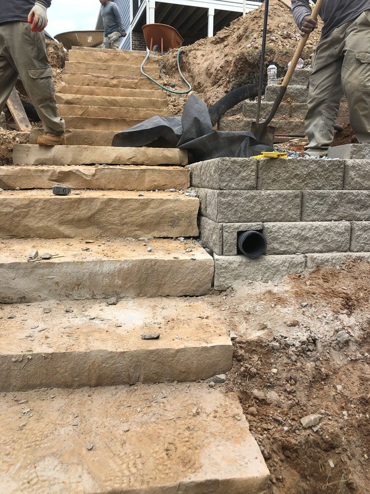 Retaining Wall with Steps — Flowery Branch, GA — All About Irrigation & Landscape Services