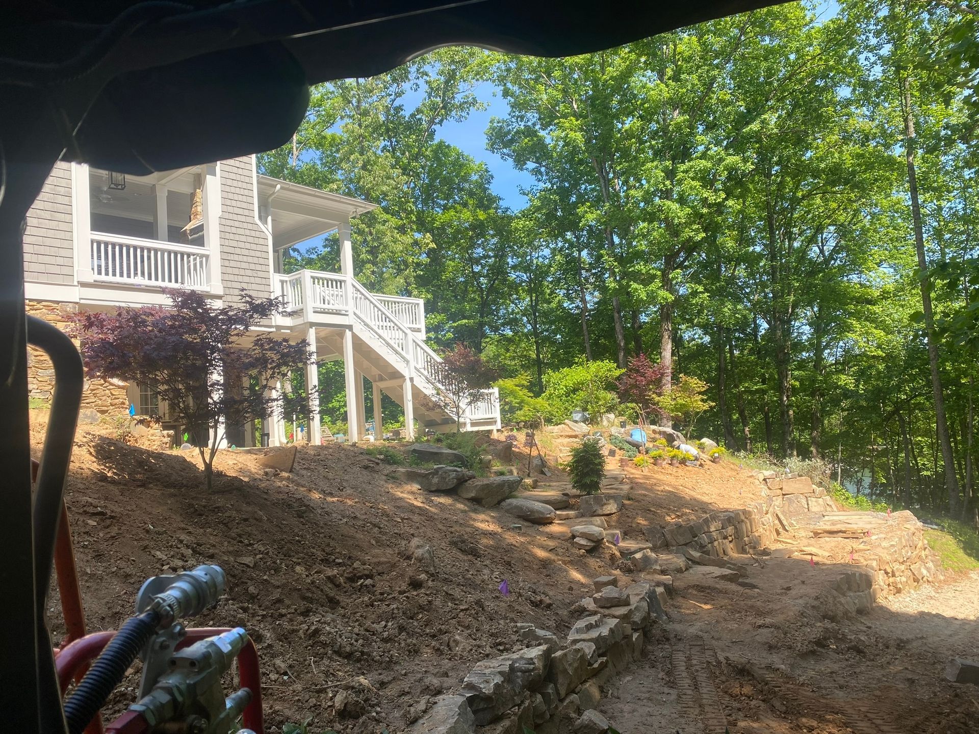 White House Outside Stairs — Flowery Branch, GA — All About Irrigation and Landscape Services Inc
