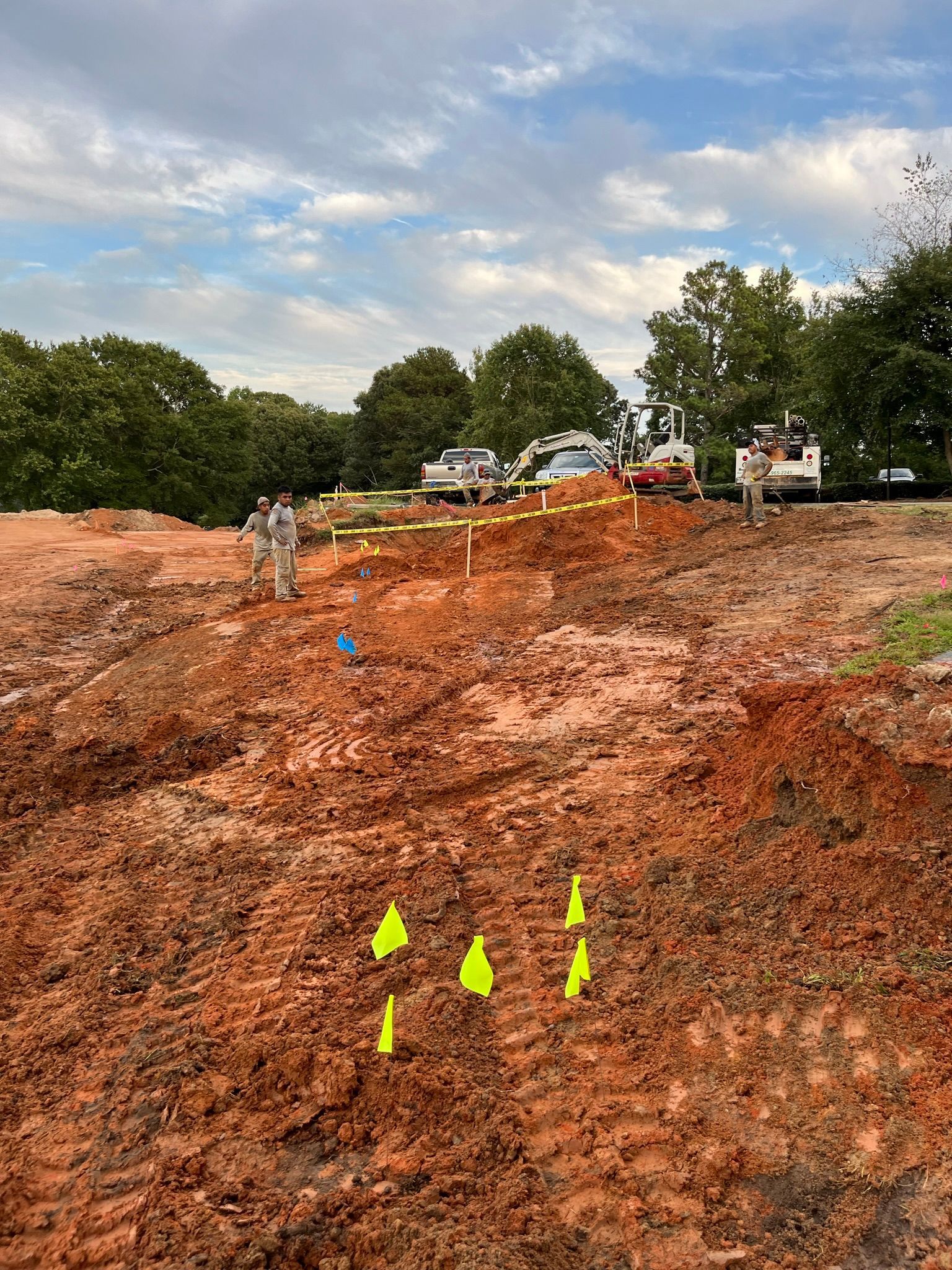 Yellow Flags On Soil — Flowery Branch, GA — All About Irrigation and Landscape Services Inc