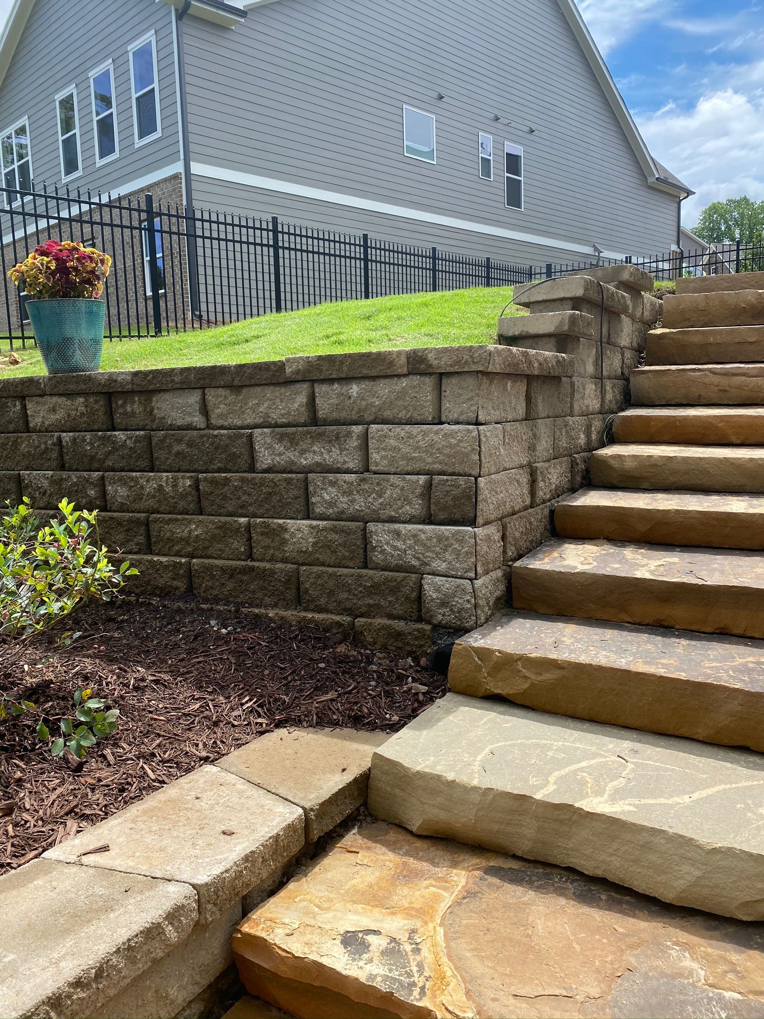 Stairs in Garden — Flowery Branch, GA — All About Irrigation and Landscape Services Inc