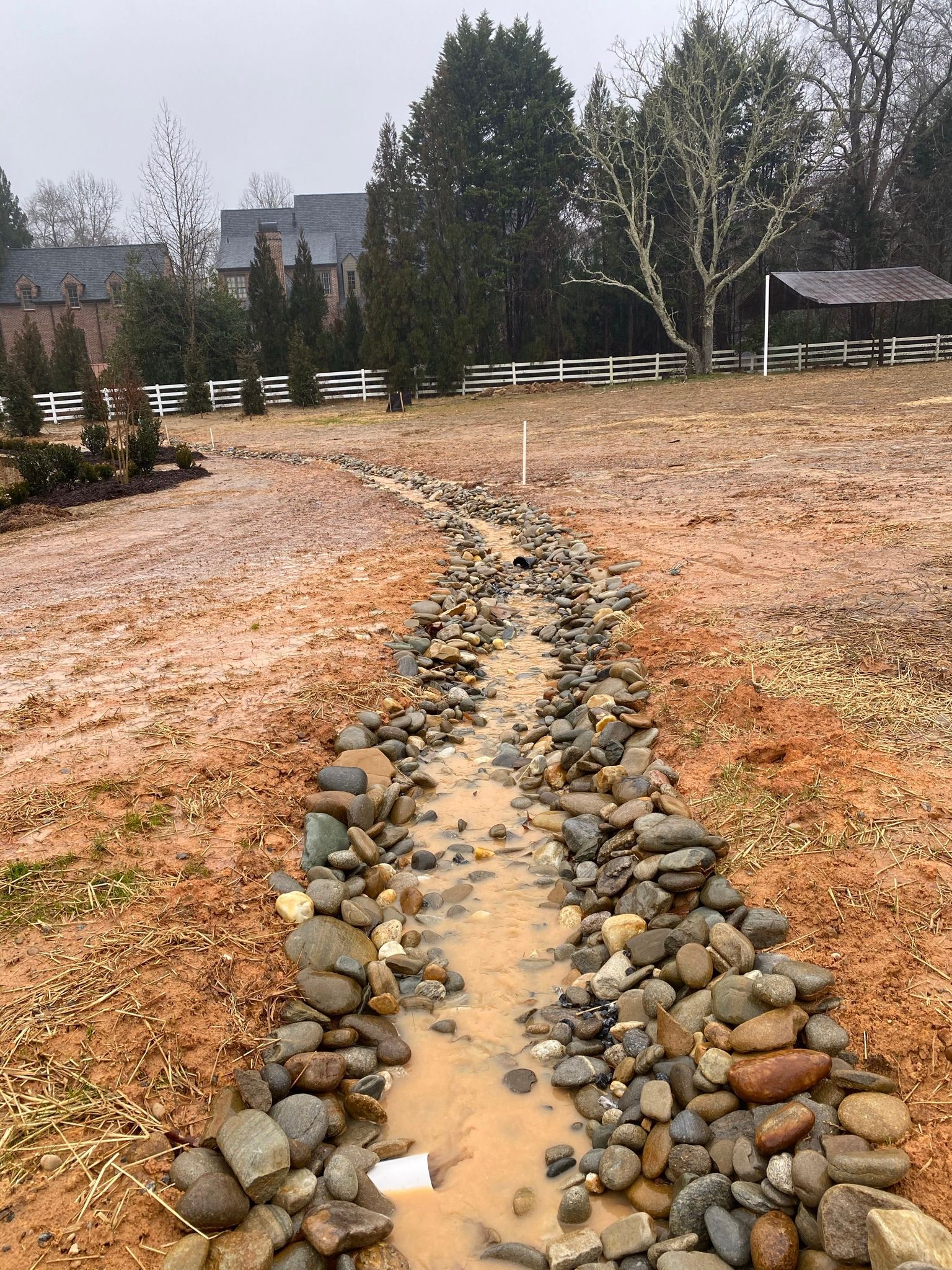 Wet Soil And Rocks — Flowery Branch, GA — All About Irrigation & Landscape Services
