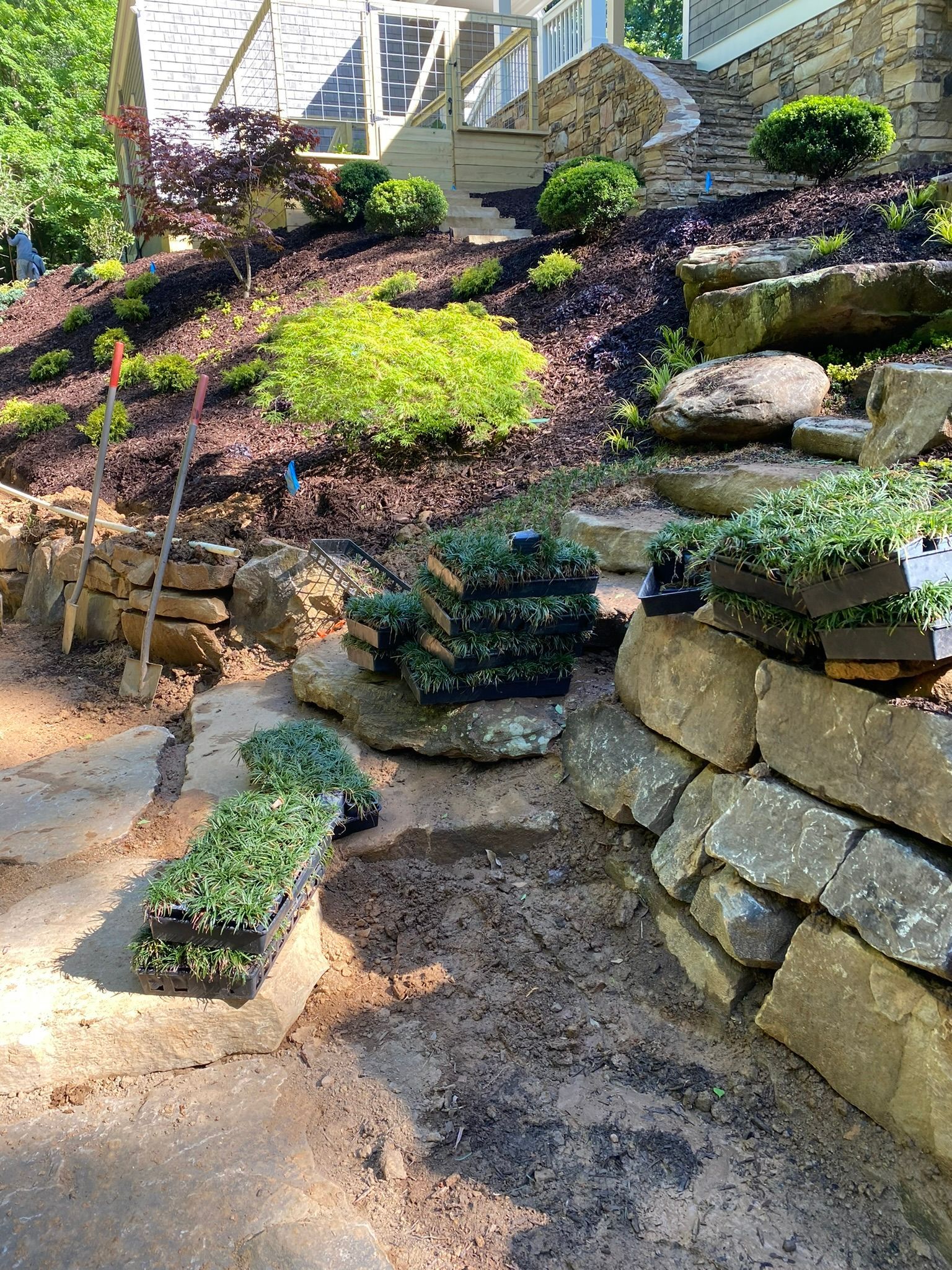 Rocky Pathyway Project — Flowery Branch, GA — All About Irrigation and Landscape Services Inc
