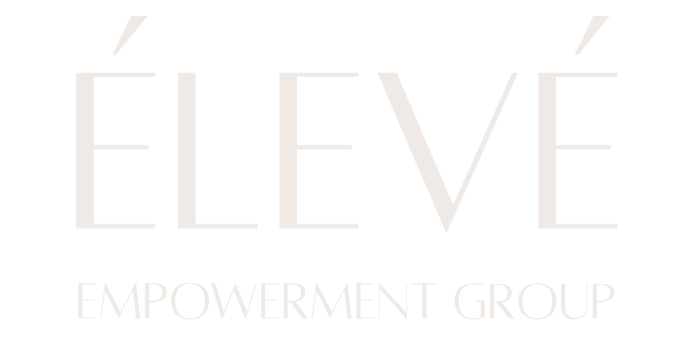 Logo for ÉLEVÉ Empowerment Group in off-white font.