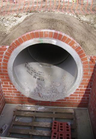 A large sewage pipe