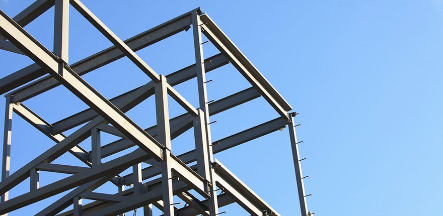 A steel structure against a blue sky