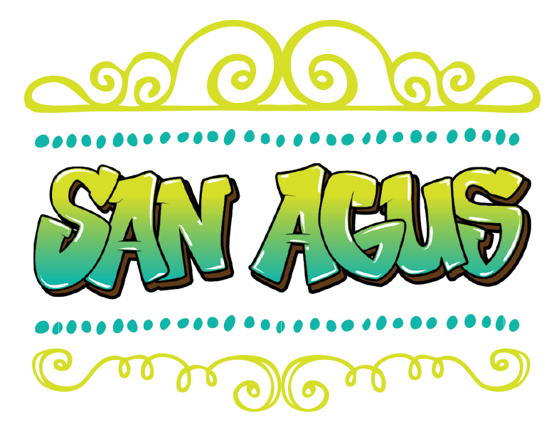 The word san agus is written in graffiti style