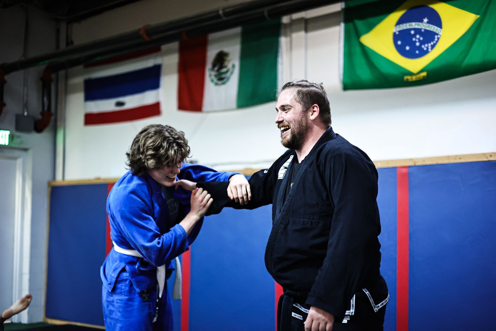 Beginners practicing Jiu-Jitsu drills at Infinity Jiu-jitsu and Judo in Timonium, MD for faster progress.