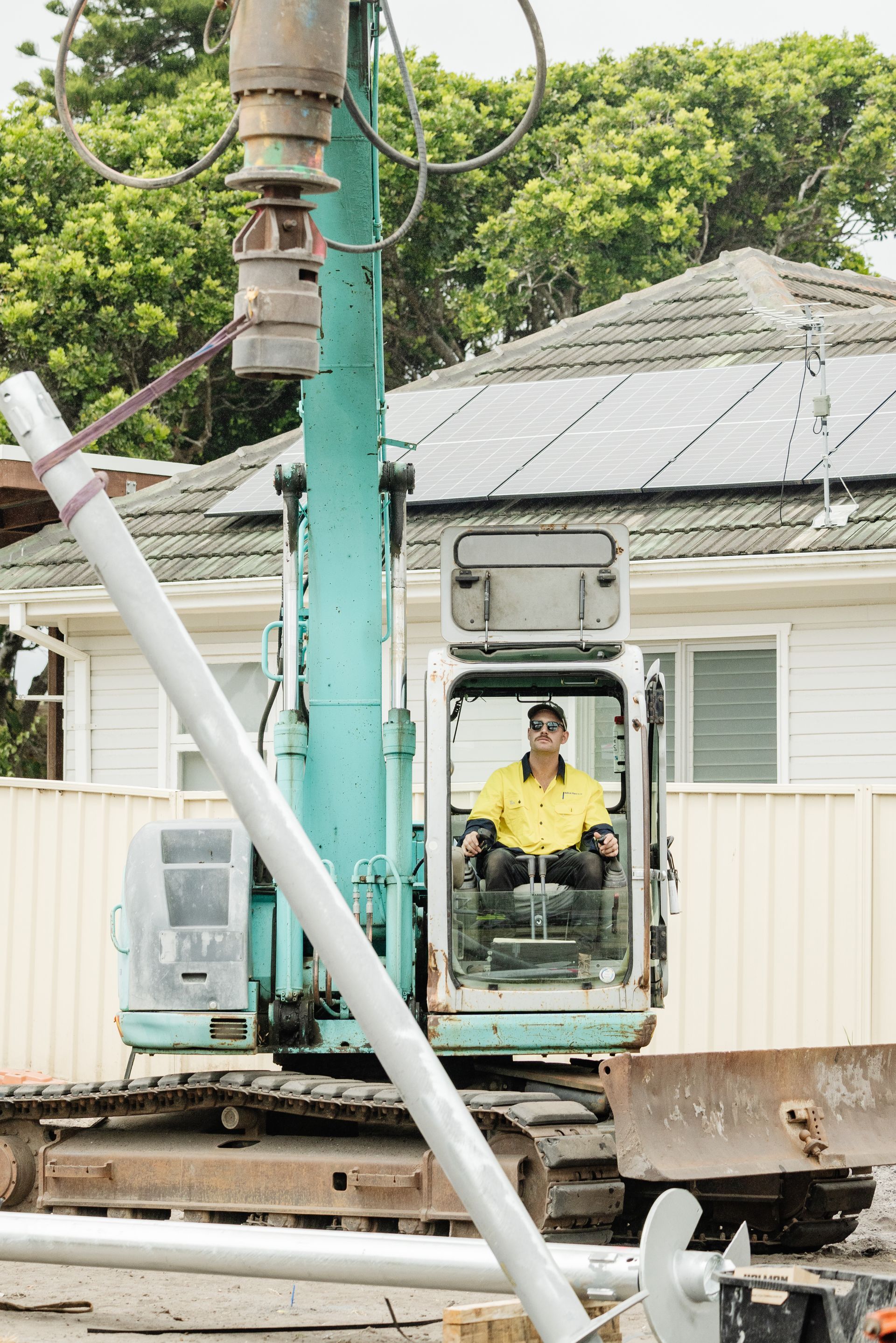 Machine Helical Piers use to install screw pilings and pierings.