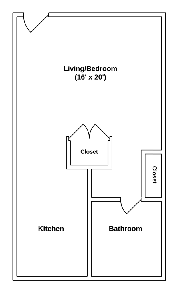 Floor Plan: 1 Bed · 1 Bath · 900 SQ. FT.