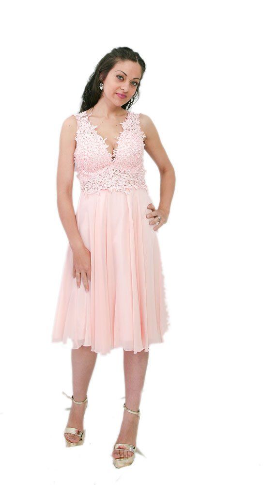 abito corto rosa chiaro