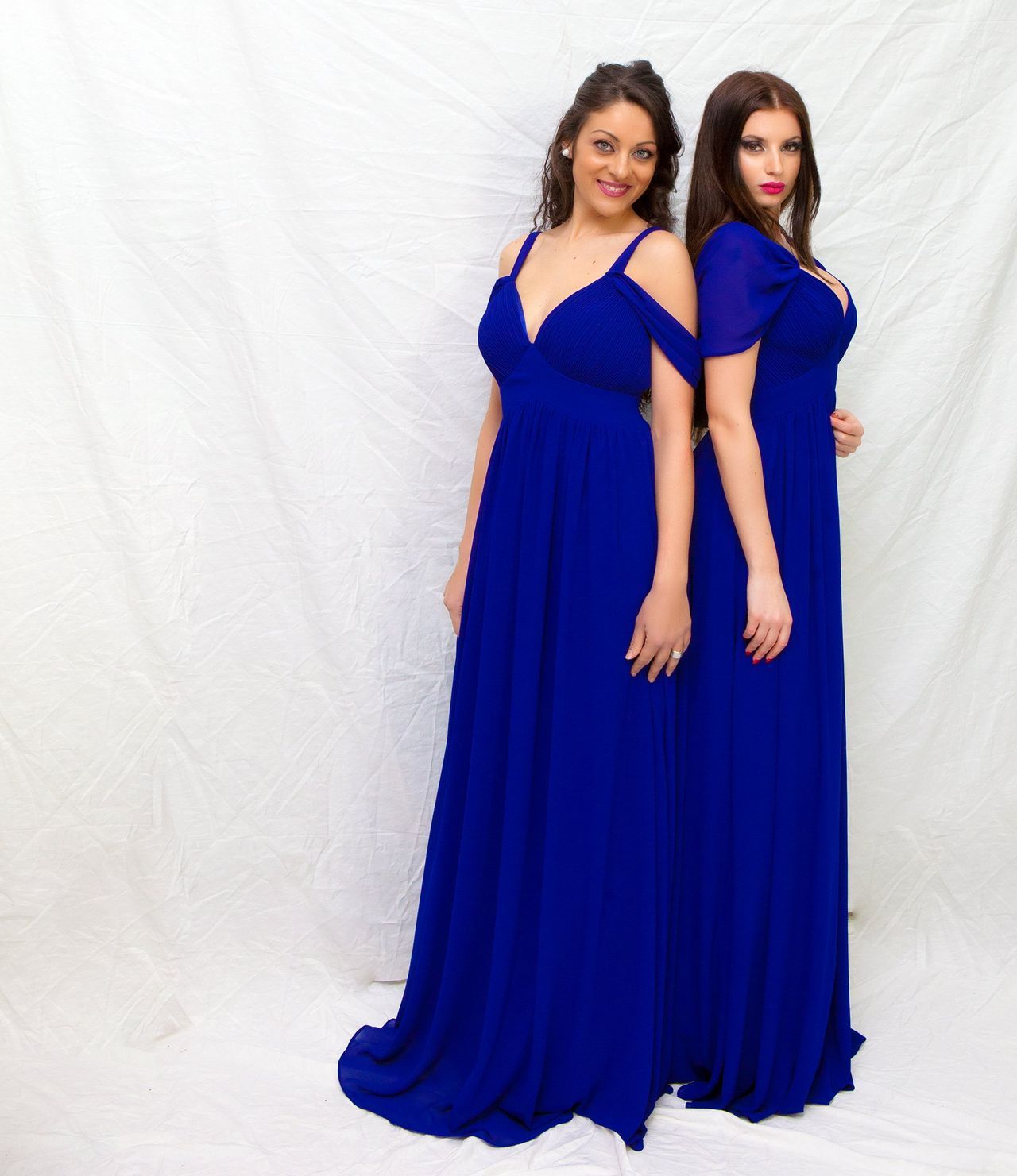 abito lungo blu elettrico